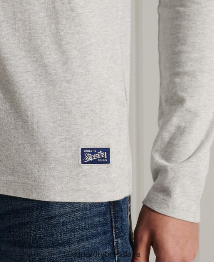 Superdry muži vysokoškolský top s dlhým rukávom 6B4ZTR1558 oblečenie sivá