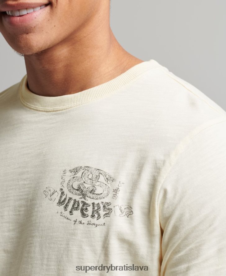 Superdry muži zatemňovací top s dlhým rukávom z organickej bavlny 6B4ZTR1504 oblečenie krém