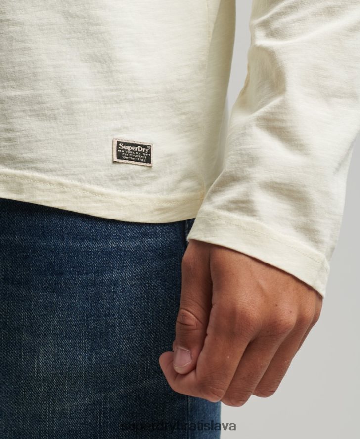 Superdry muži zatemňovací top s dlhým rukávom z organickej bavlny 6B4ZTR1504 oblečenie krém