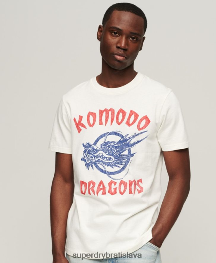 Superdry x Komodo muži klasické dračie tričko 6B4ZTR43 oblečenie krém