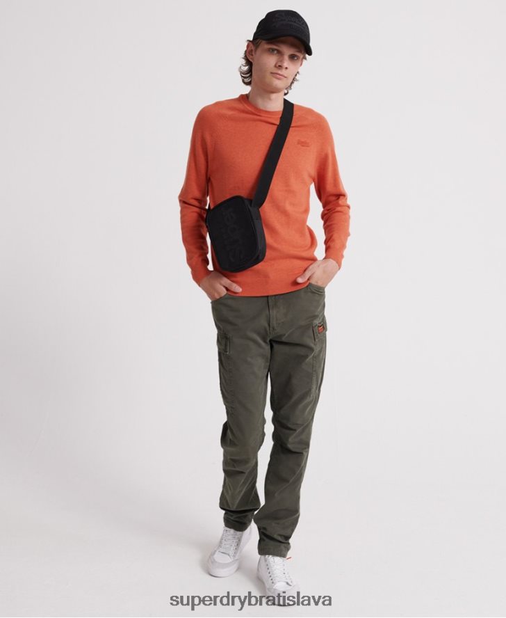 Superdry muži Bavlnený sveter s oranžovým štítkom 6B4ZTR1359 oblečenie oranžová
