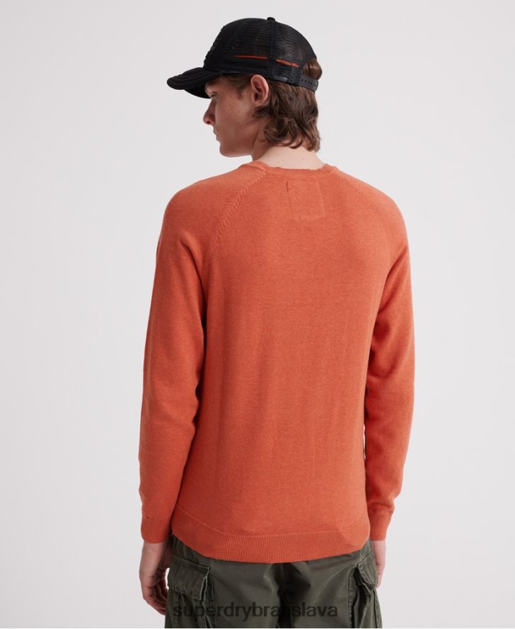 Superdry muži Bavlnený sveter s oranžovým štítkom 6B4ZTR1359 oblečenie oranžová