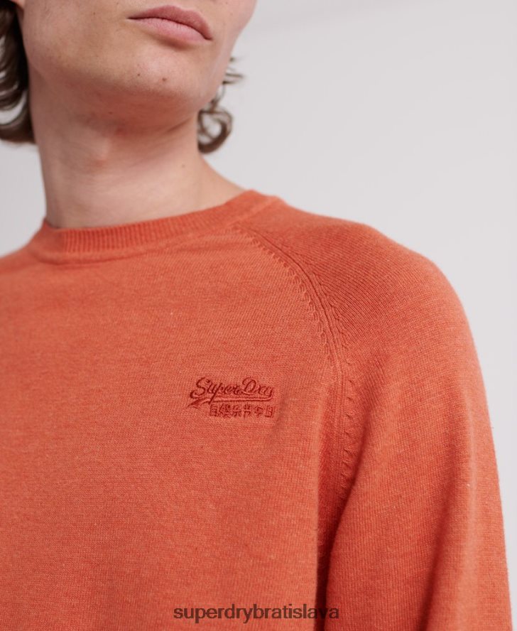 Superdry muži Bavlnený sveter s oranžovým štítkom 6B4ZTR1359 oblečenie oranžová