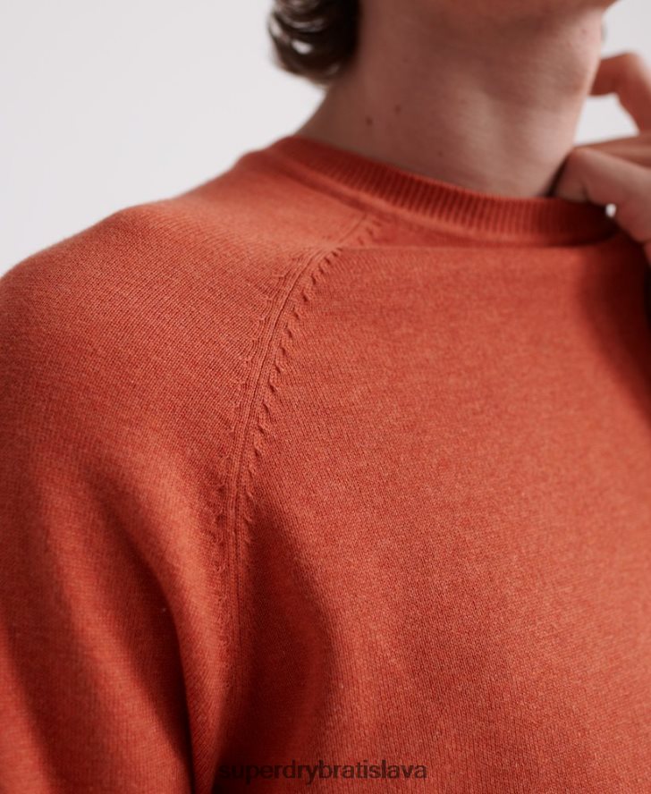 Superdry muži Bavlnený sveter s oranžovým štítkom 6B4ZTR1359 oblečenie oranžová