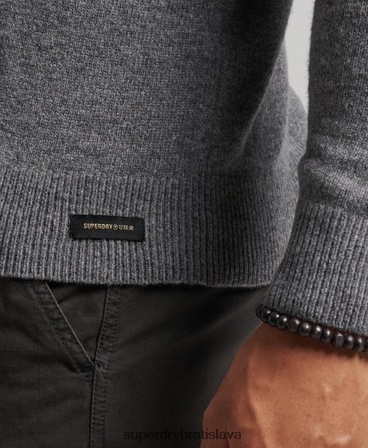Superdry muži Jahňacia vlna posádky jumper 6B4ZTR1247 oblečenie svetlo šedá