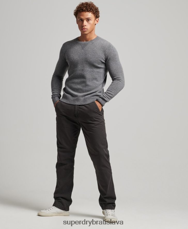 Superdry muži Jahňacia vlna posádky jumper 6B4ZTR1247 oblečenie svetlo šedá