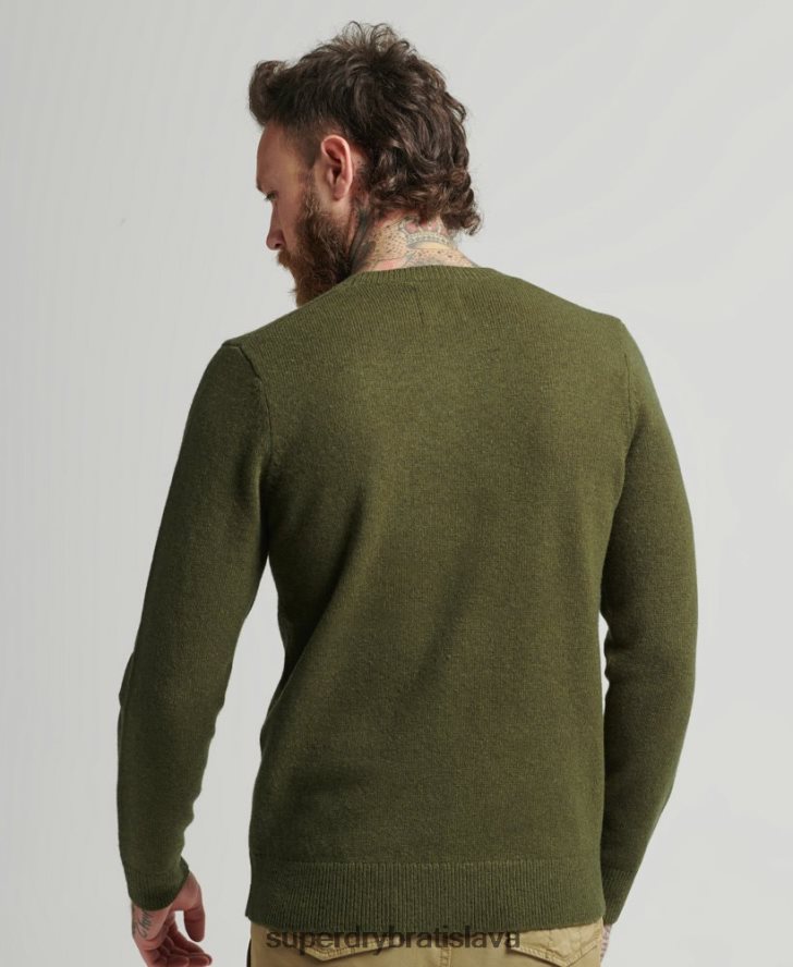 Superdry muži Jahňacia vlna posádky jumper 6B4ZTR1282 oblečenie zelená