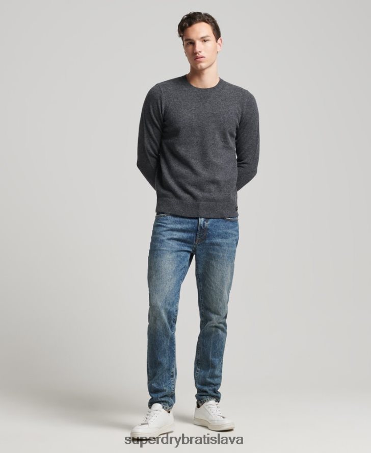 Superdry muži Jahňacia vlna posádky jumper 6B4ZTR5274 oblečenie tmavošedý