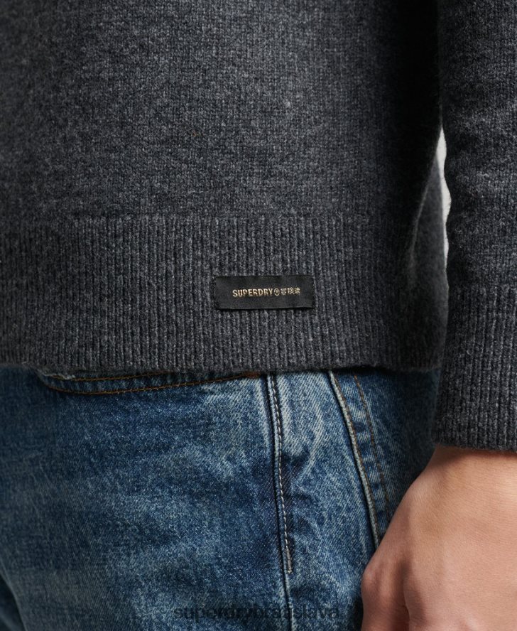 Superdry muži Jahňacia vlna posádky jumper 6B4ZTR5274 oblečenie tmavošedý