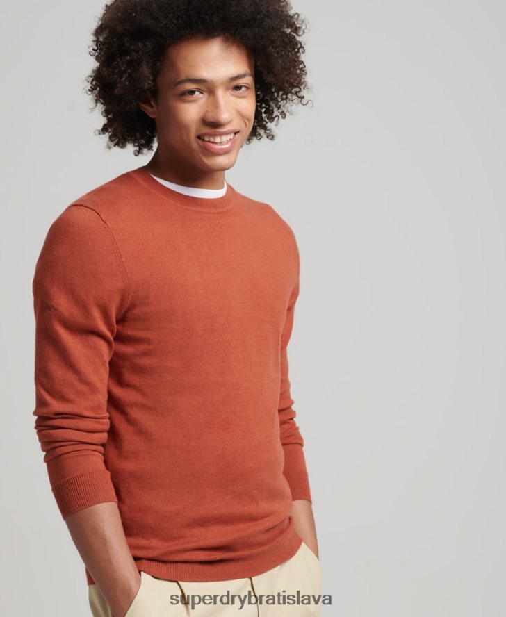 Superdry muži Kašmírový pulóver z organickej bavlny 6B4ZTR1243 oblečenie oranžová