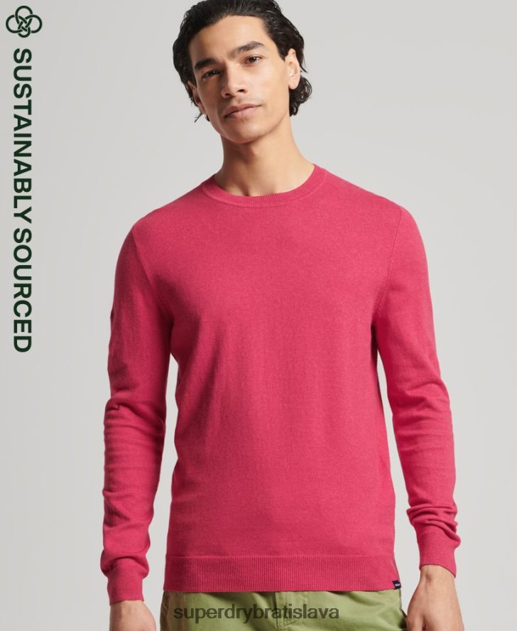 Superdry muži Kašmírový pulóver z organickej bavlny 6B4ZTR5245 oblečenie červená