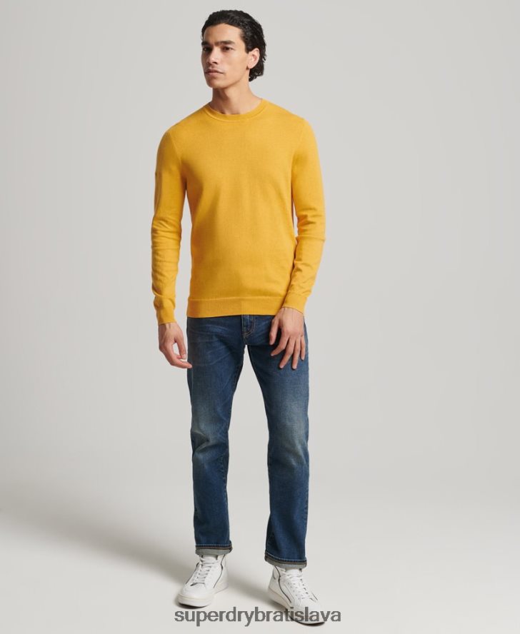 Superdry muži Kašmírový pulóver z organickej bavlny 6B4ZTR5271 oblečenie žltá