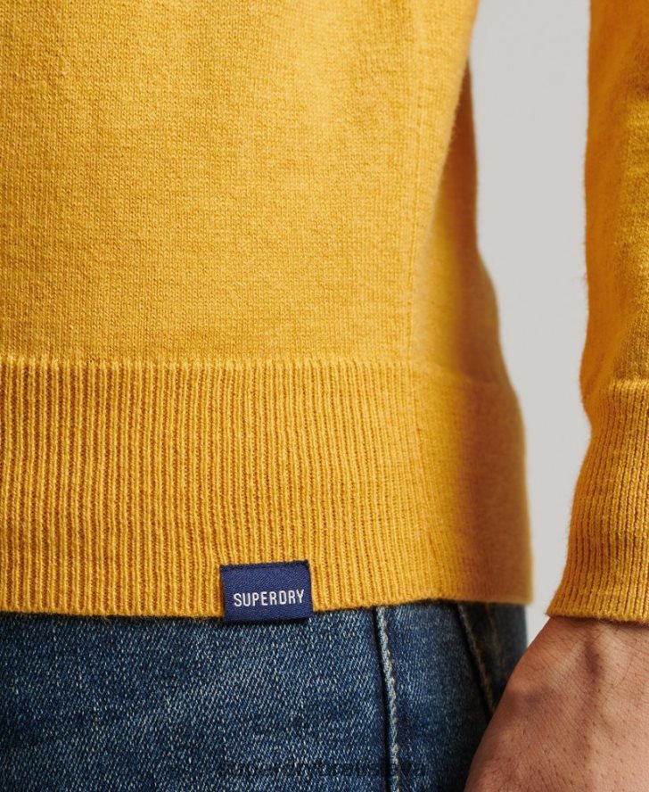 Superdry muži Kašmírový pulóver z organickej bavlny 6B4ZTR5271 oblečenie žltá