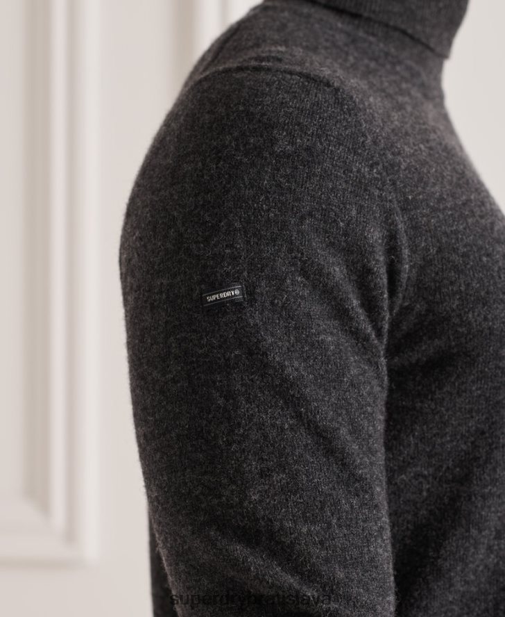 Superdry muži Pulóver z jahňacej vlny 6B4ZTR5304 oblečenie tmavošedý