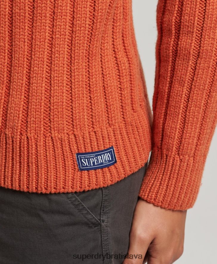 Superdry muži Rolákový sveter zo zmesi merina 6B4ZTR5239 oblečenie oranžová