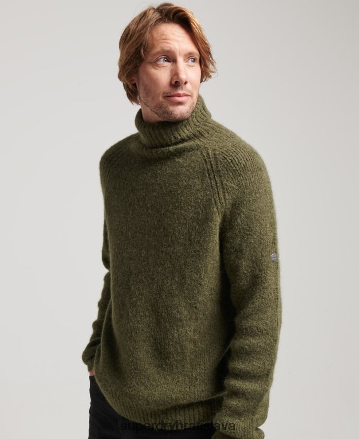 Superdry muži Studios robustný sveter s rolovacím krkom 6B4ZTR5269 oblečenie kaki