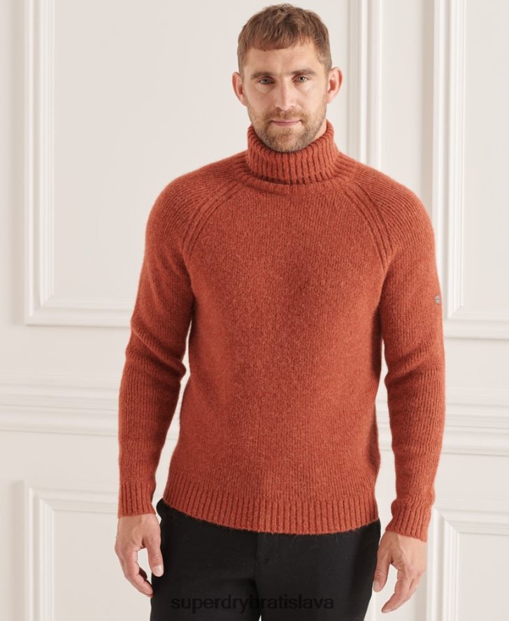 Superdry muži Studios robustný sveter s rolovacím krkom 6B4ZTR5311 oblečenie oranžová