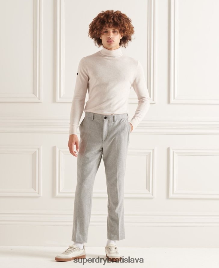 Superdry muži Studios sveter z jahňacej vlny 6B4ZTR1328 oblečenie biely