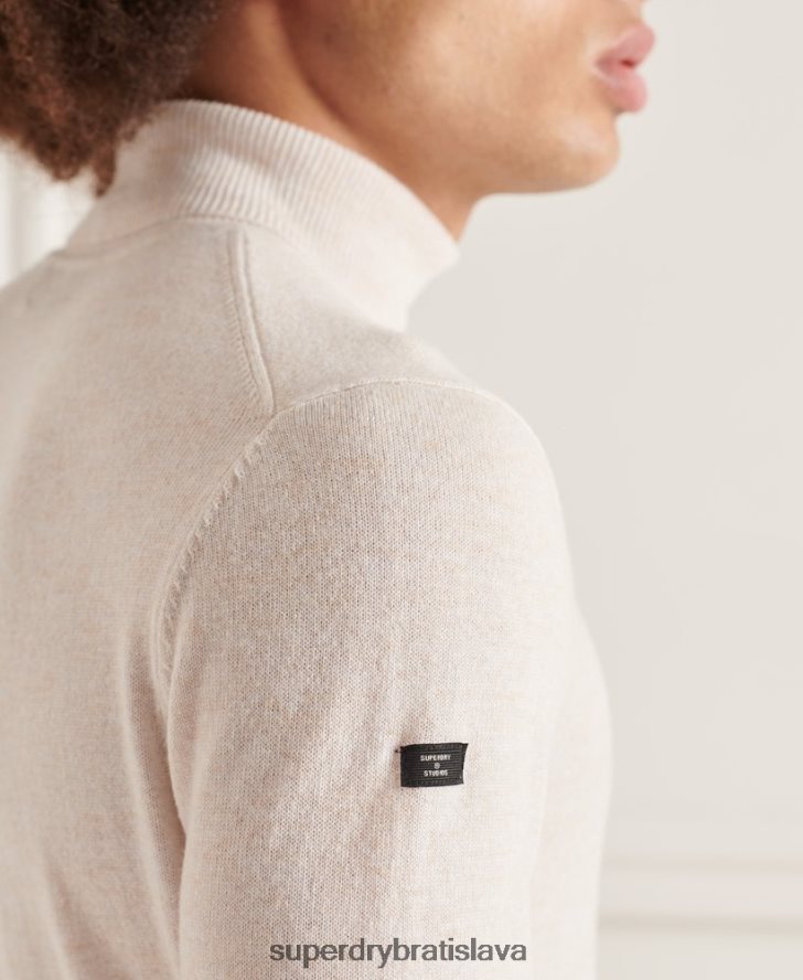 Superdry muži Studios sveter z jahňacej vlny 6B4ZTR1328 oblečenie biely