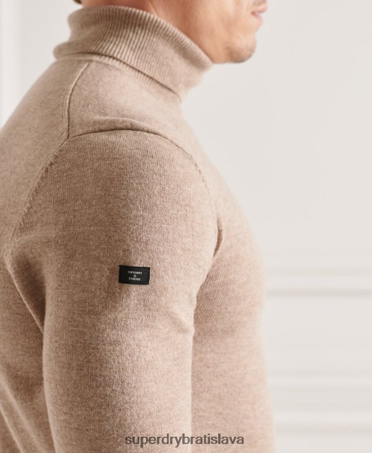 Superdry muži Studios sveter z jahňacej vlny 6B4ZTR5319 oblečenie hnedá