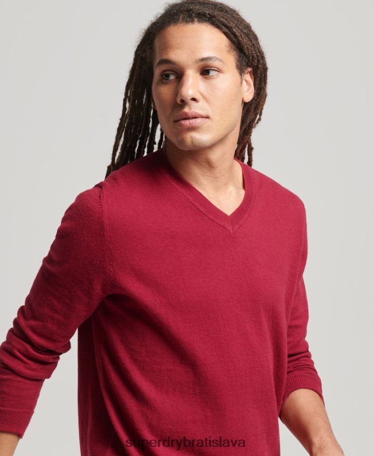 Superdry muži Vintage kašmírový sveter z organickej bavlny 6B4ZTR5251 oblečenie červená