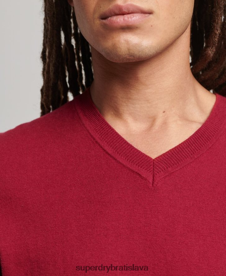 Superdry muži Vintage kašmírový sveter z organickej bavlny 6B4ZTR5251 oblečenie červená