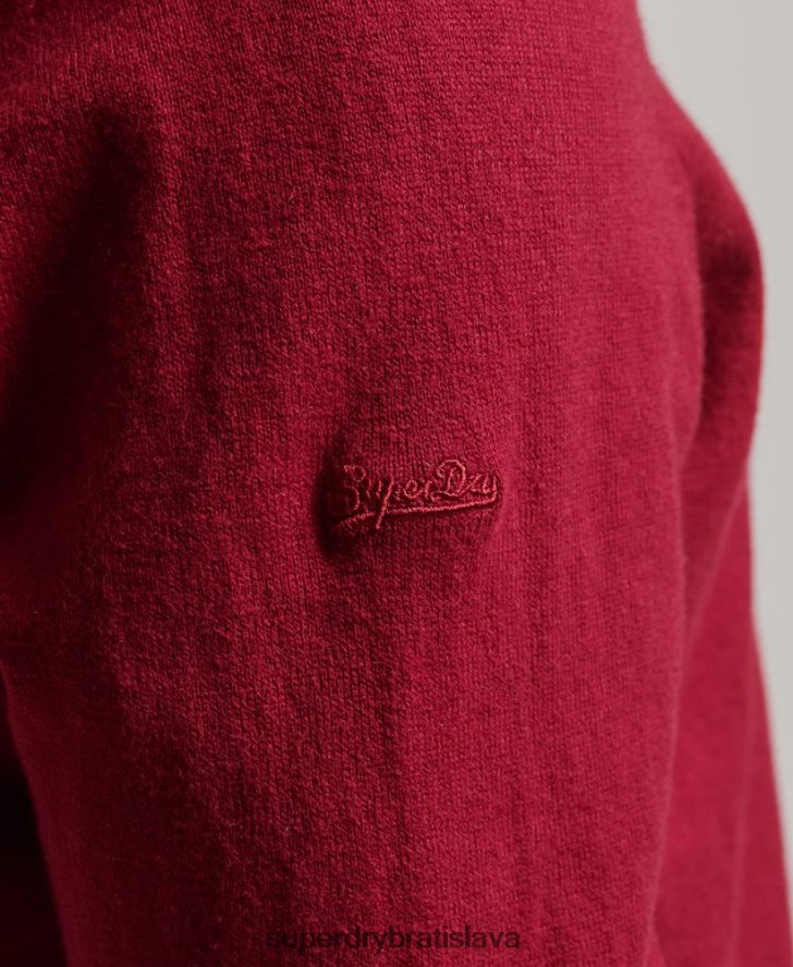 Superdry muži Vintage kašmírový sveter z organickej bavlny 6B4ZTR5251 oblečenie červená