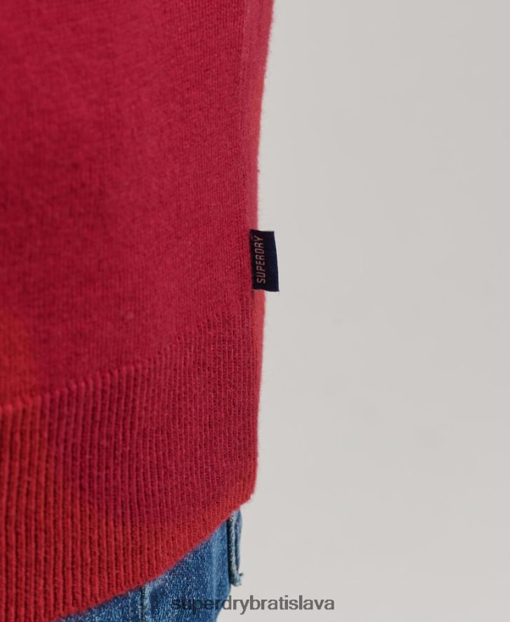 Superdry muži Vintage kašmírový sveter z organickej bavlny 6B4ZTR5251 oblečenie červená
