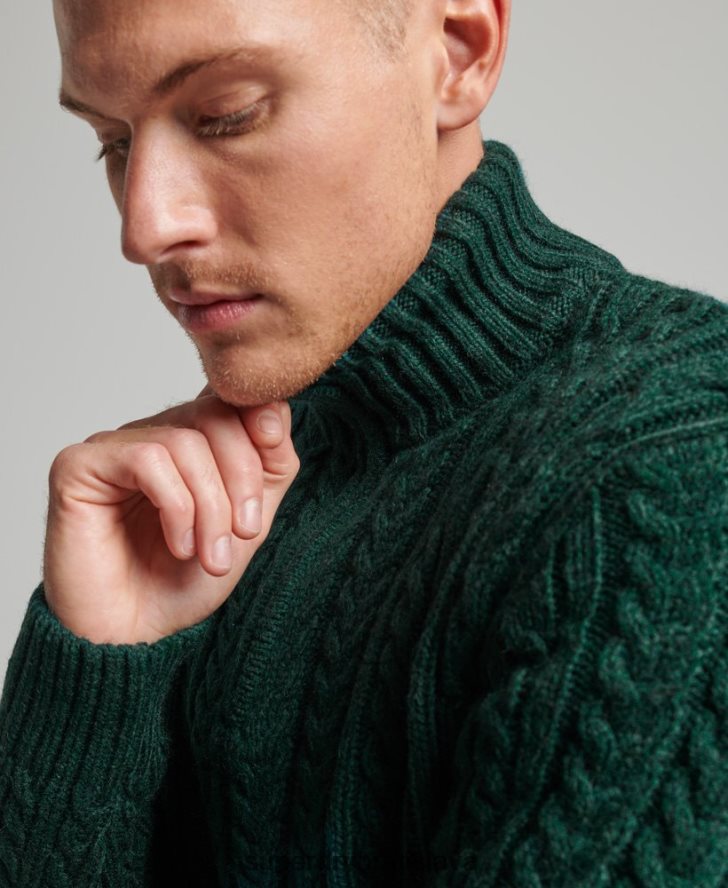 Superdry muži Vintage sveter Jacob henley 6B4ZTR1304 oblečenie zelená