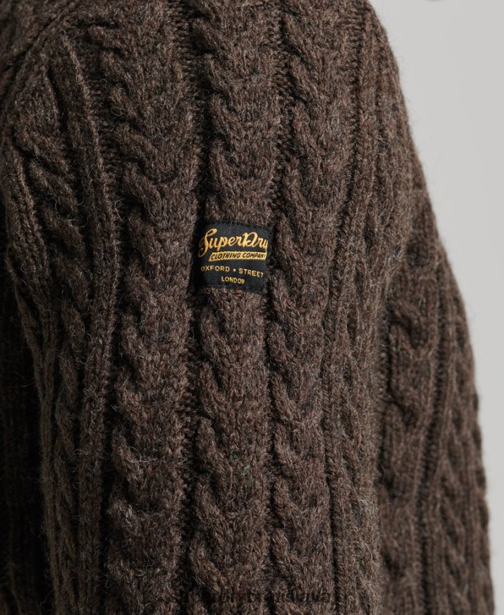 Superdry muži Vintage sveter Jacob henley 6B4ZTR1322 oblečenie hnedá