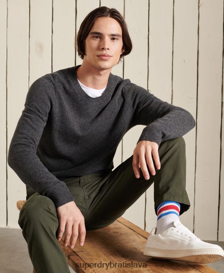 Superdry muži Ľahký overal z jahňacej vlny 6B4ZTR5314 oblečenie tmavošedý