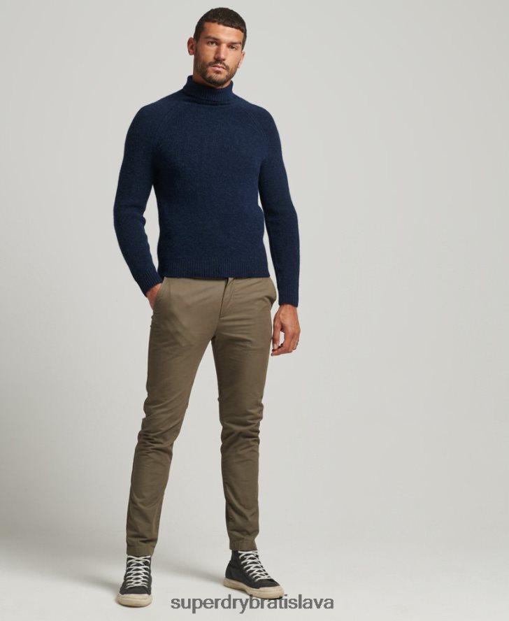 Superdry muži alpakový robustný sveter s rolovacím krkom 6B4ZTR1262 oblečenie námorníctvo