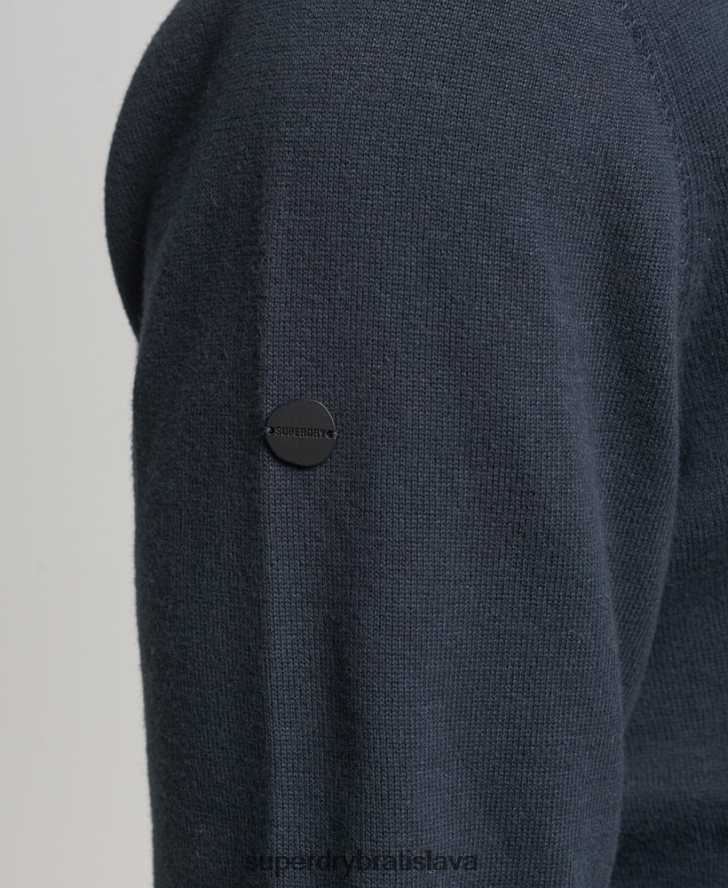 Superdry muži bavlnený pletený sveter 6B4ZTR5322 oblečenie námorníctvo