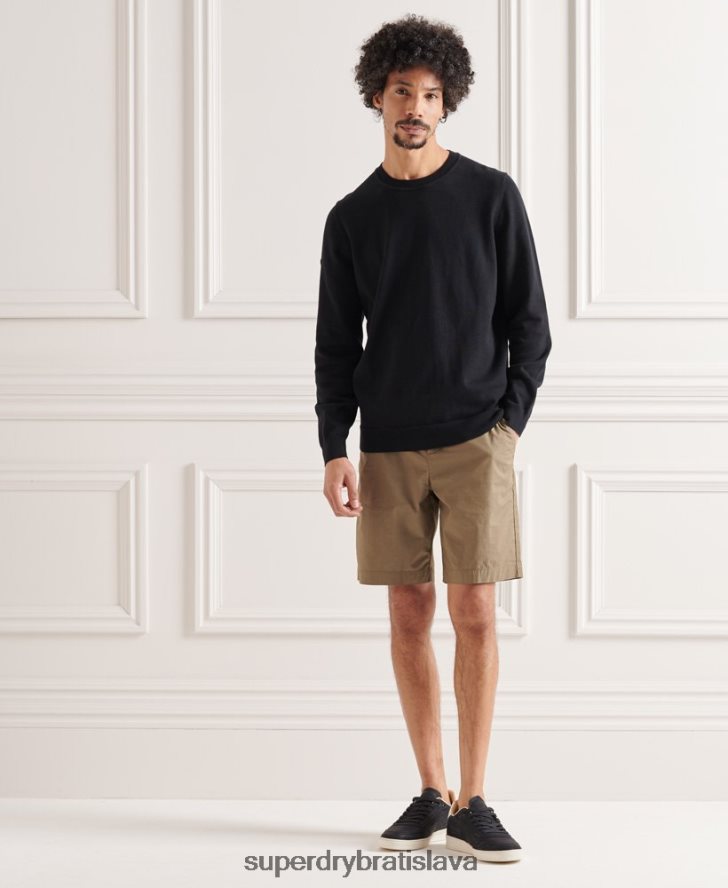 Superdry muži bavlnený pletený sveter 6B4ZTR5338 oblečenie čierna