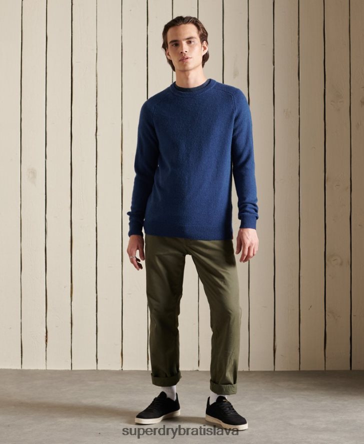 Superdry muži harlo crew jumper 6B4ZTR5284 oblečenie tmavomodrá