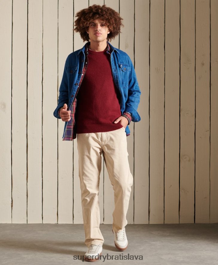 Superdry muži harlo crew jumper 6B4ZTR5302 oblečenie červená
