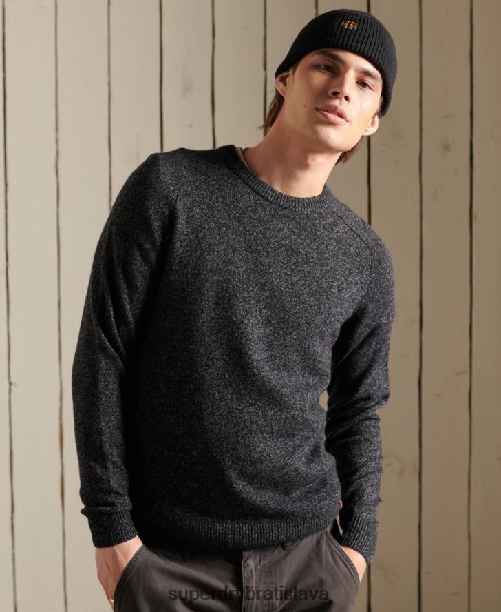 Superdry muži harlo crew jumper 6B4ZTR5326 oblečenie čierna