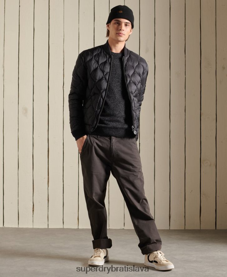 Superdry muži harlo crew jumper 6B4ZTR5326 oblečenie čierna