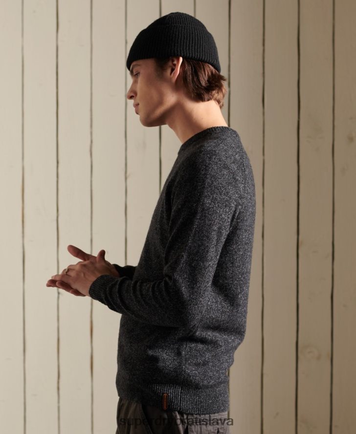 Superdry muži harlo crew jumper 6B4ZTR5326 oblečenie čierna