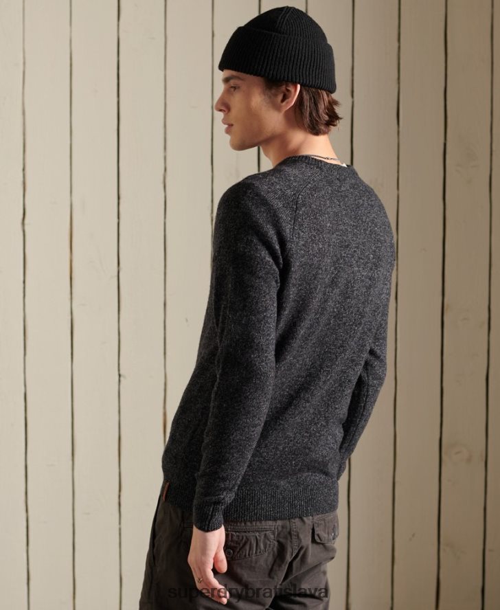 Superdry muži harlo crew jumper 6B4ZTR5326 oblečenie čierna