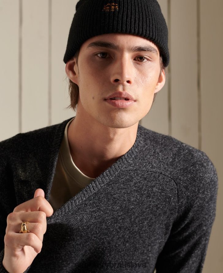 Superdry muži harlo crew jumper 6B4ZTR5326 oblečenie čierna
