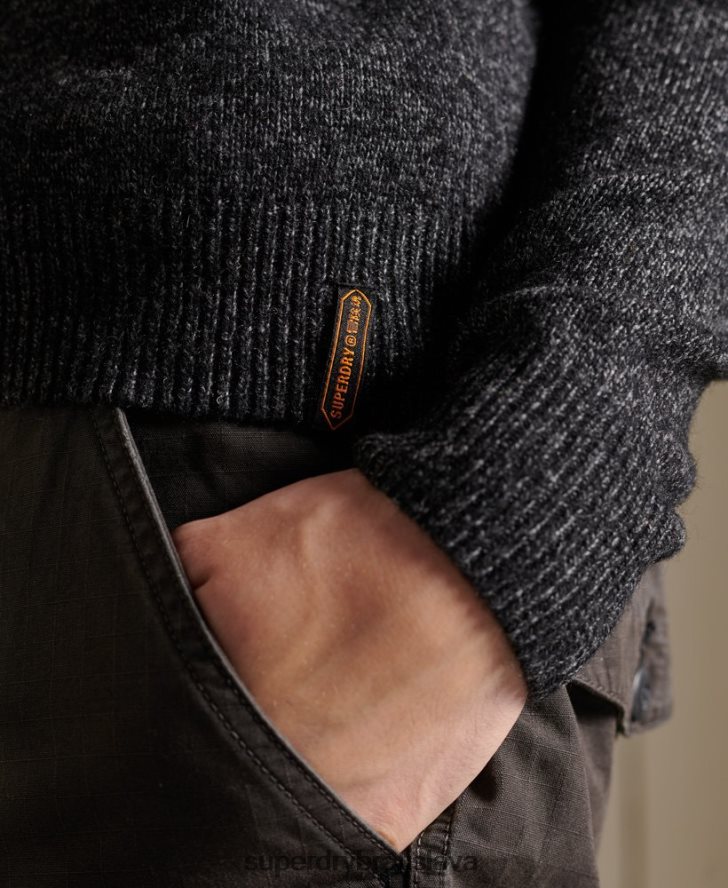 Superdry muži harlo crew jumper 6B4ZTR5326 oblečenie čierna