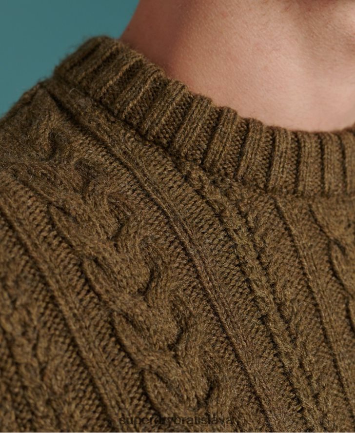 Superdry muži jacob cable crew jumper 6B4ZTR1363 oblečenie zelená