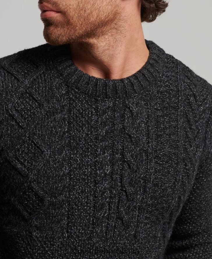 Superdry muži jacob crew jumper 6B4ZTR1259 oblečenie čierna
