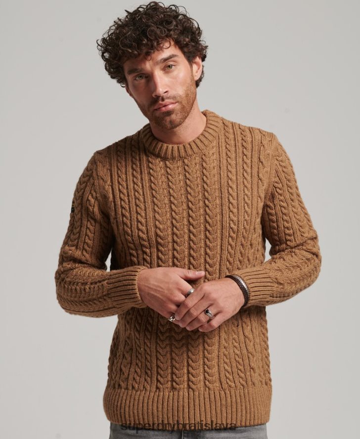 Superdry muži jacob crew jumper 6B4ZTR1283 oblečenie hnedá