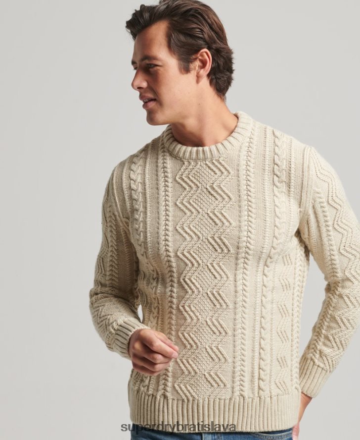 Superdry muži jacob crew jumper 6B4ZTR1305 oblečenie krém