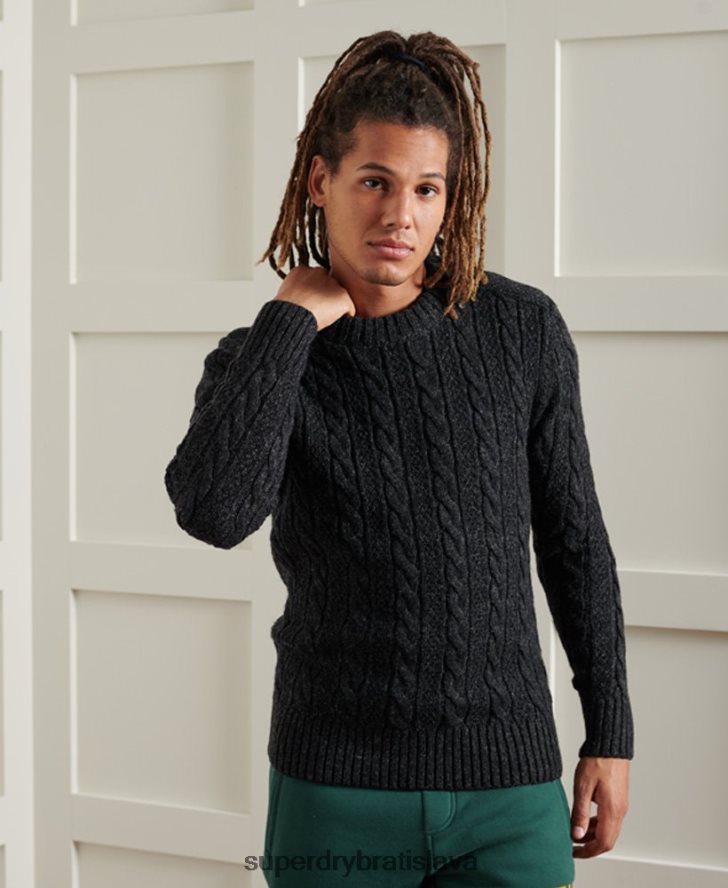 Superdry muži jacob crew jumper 6B4ZTR5325 oblečenie čierna