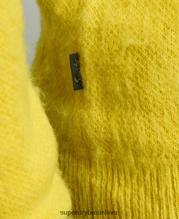 Superdry muži kefový pletený sveter 6B4ZTR5242 oblečenie žltá