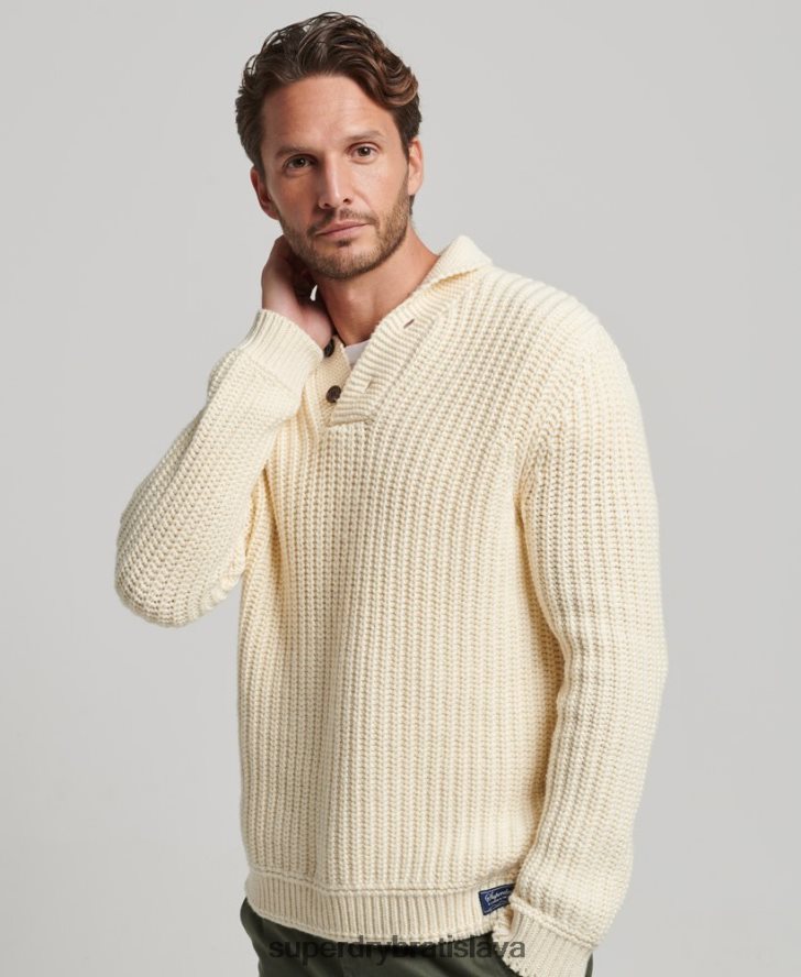 Superdry muži šálový sveter 6B4ZTR5258 oblečenie krém