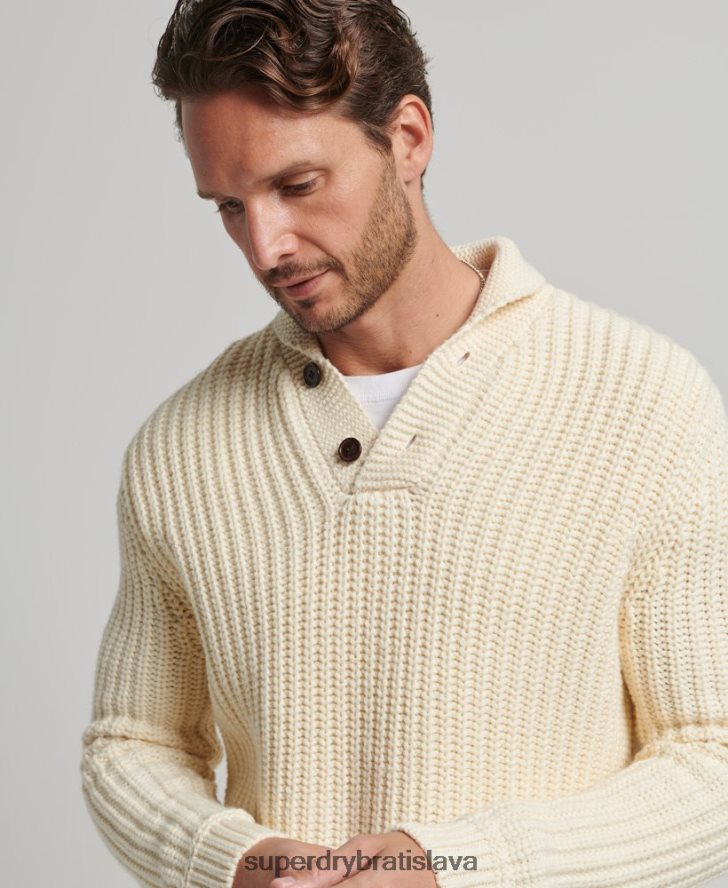 Superdry muži šálový sveter 6B4ZTR5258 oblečenie krém